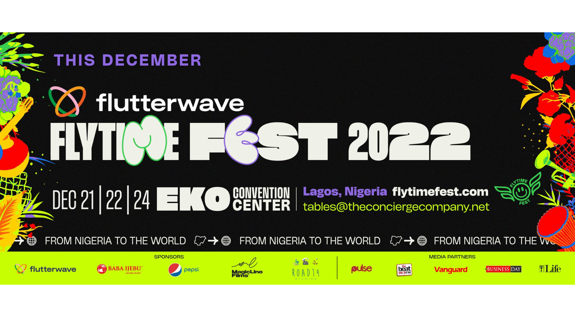 Flytime Fest 2023 is here! From Dec 21st to 25th, at the Eko Convention Center in Lagos, you can revel in non-stop music and entertainment.