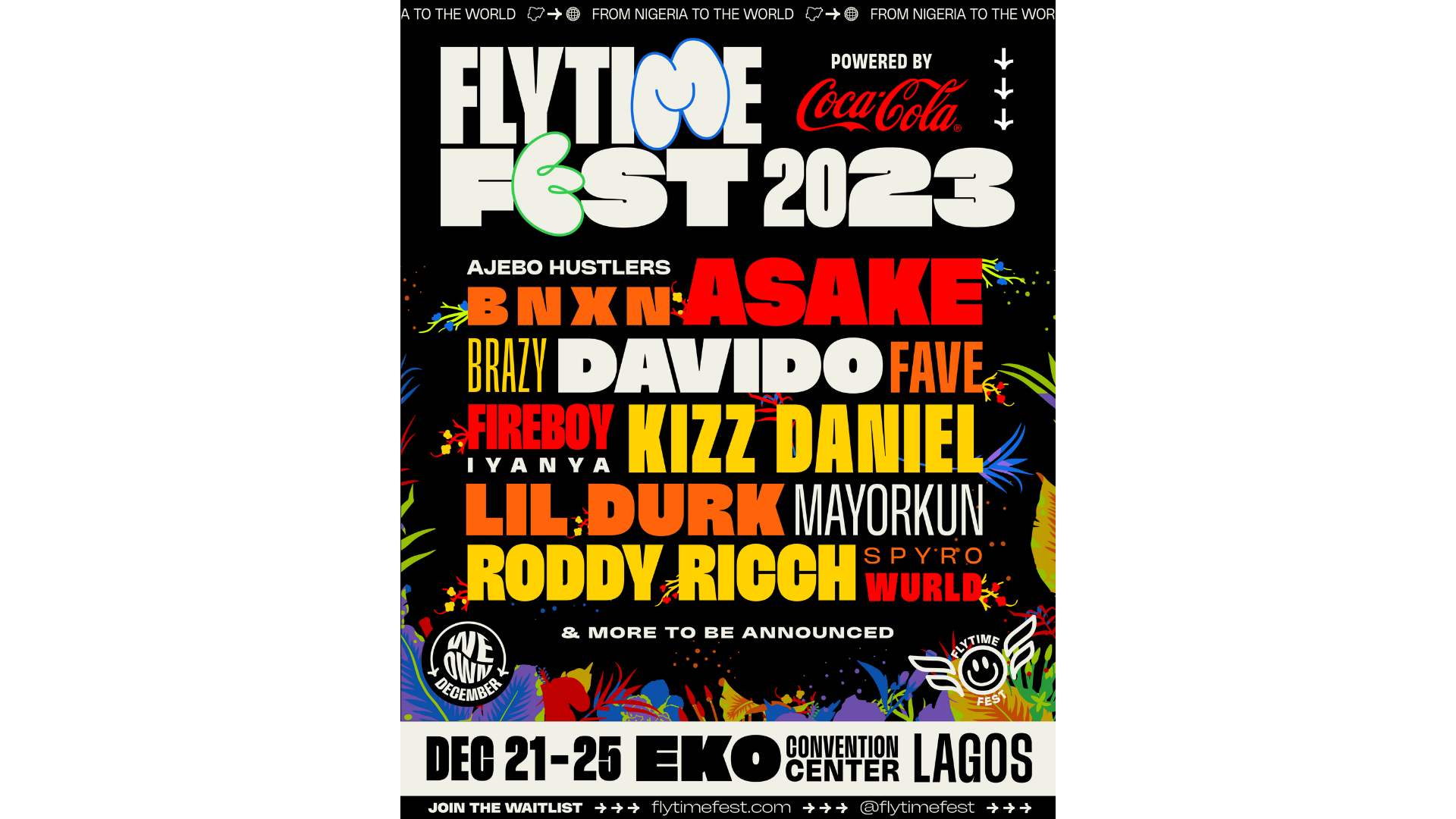Flytime Fest 2023 is here! From Dec 21st to 25th, at the Eko Convention Center in Lagos, you can revel in non-stop music and entertainment.