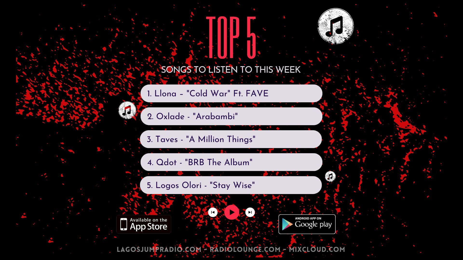 Top 5 songs To listen to this week 06-18
