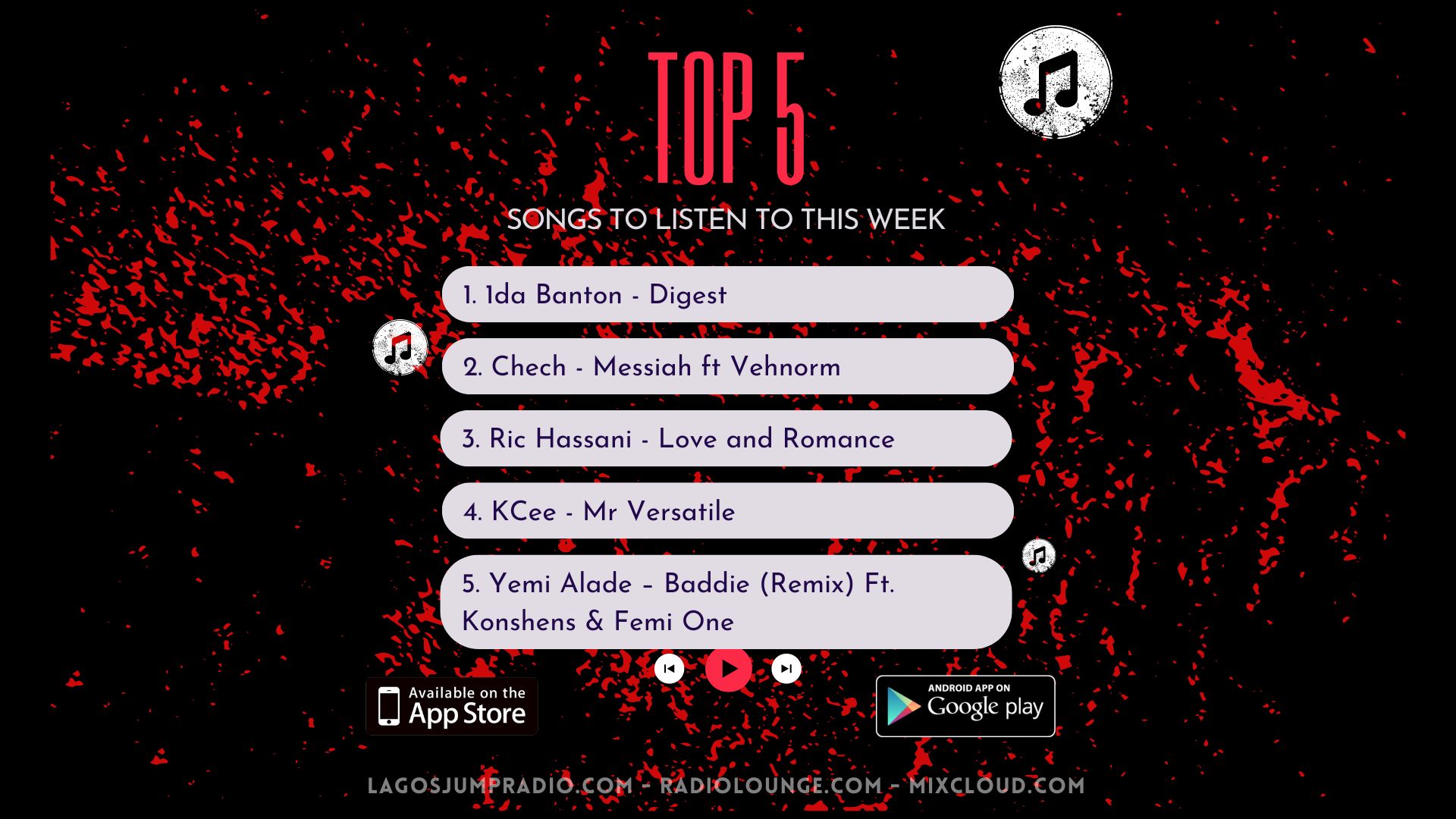 Top 5 songs of the week